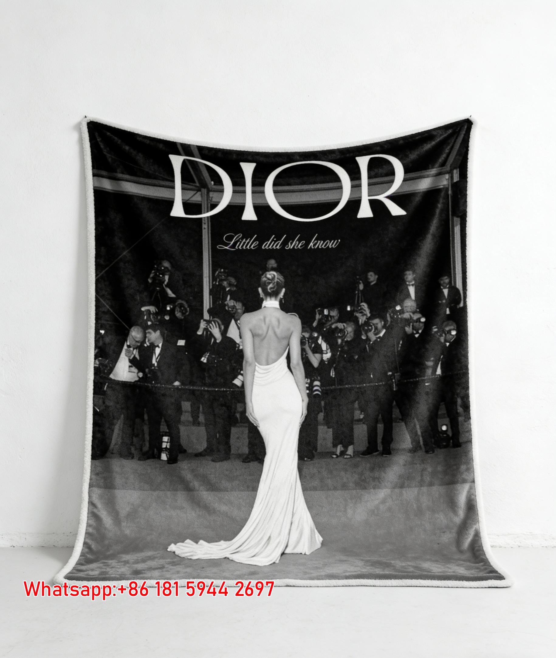 Dior Red Carpet Icon Flannel Sofa Throw Blanket D293